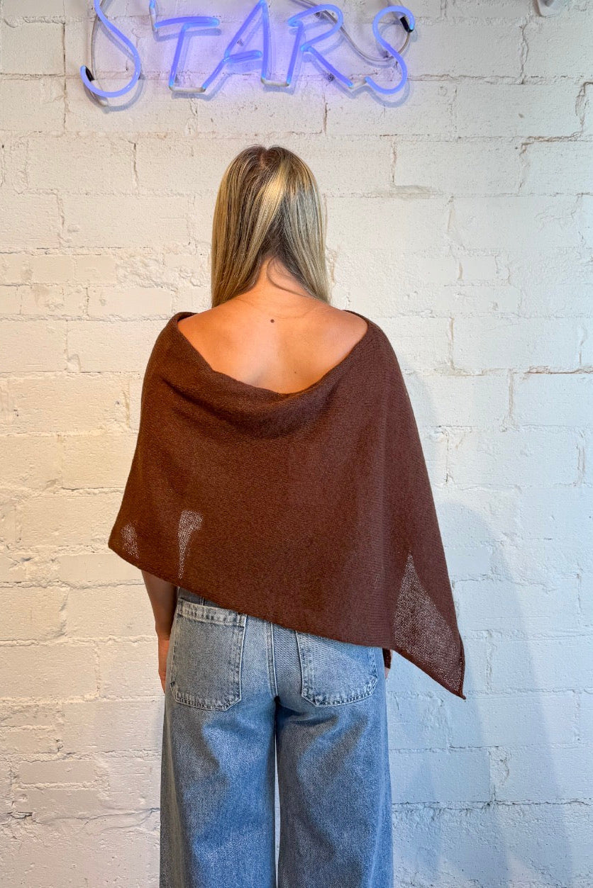 fall brown soft poncho, boutique, dallas boutique