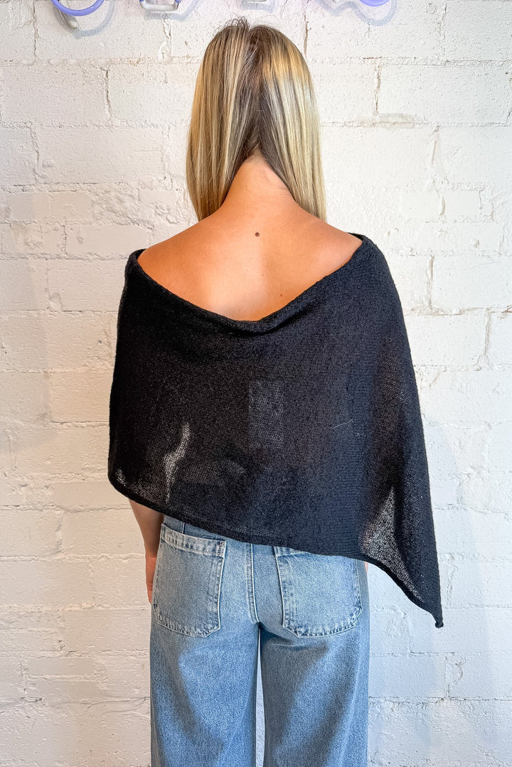 black, poncho,black poncho, briar sweater poncho, 
