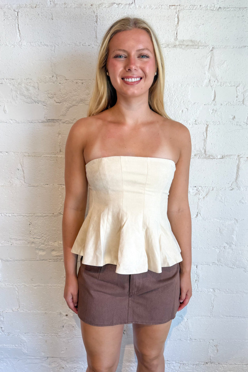 Elodie Mini Skort, Denim Mini Skirt, Denim, Mini Skirt, Fall Outfits, Fall Skirts, Adeline Boutique, Dallas Boutique, Boutique Clothing