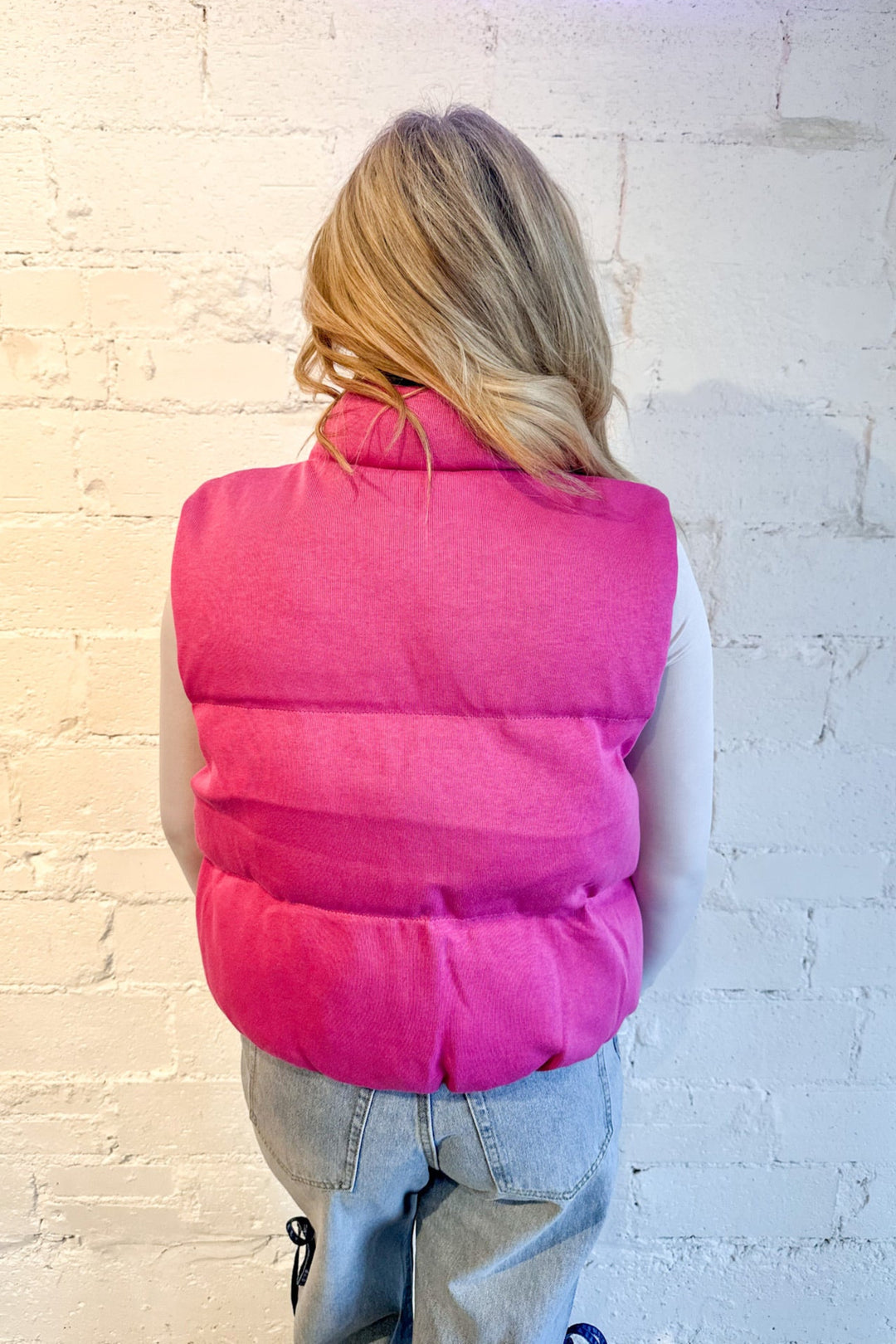 Bubblegum Knit Puffer Vest, Puffer Vest, Vest, Jacket, Fall Outfits, Dallas Boutique, Adeline Boutique 