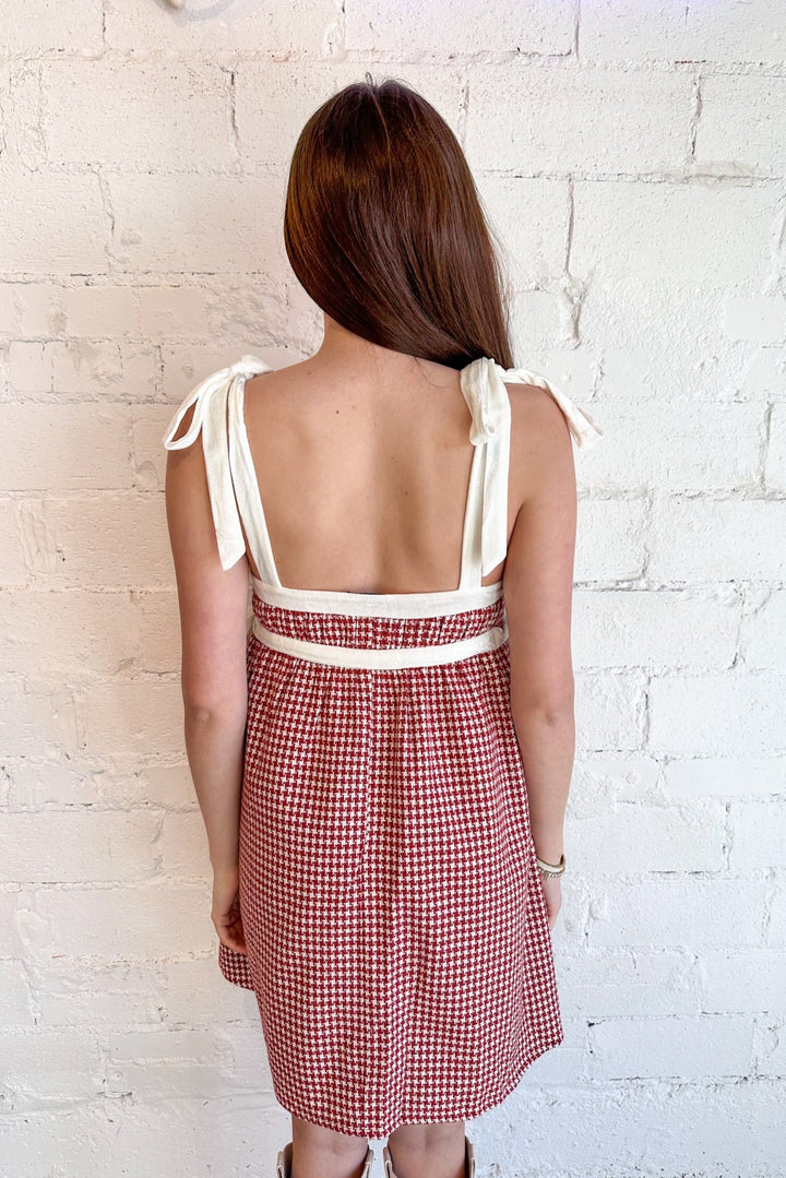 Burgundy Tweed Babydoll Dress, Holiday Dress, Dresses, Adeline Boutique, Dallas Boutique 
