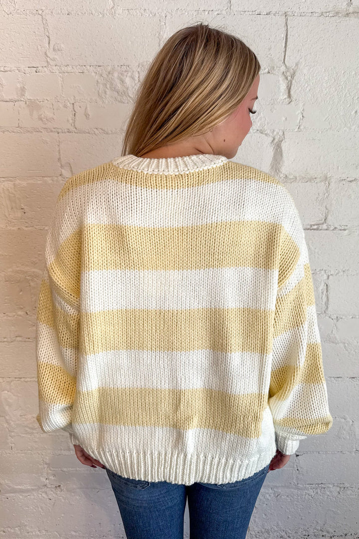 Butter Stripe Chunky Knit Sweater, Striped Sweater, Oversized Knit Sweater, Winter Styles, Adeline Boutique, Dallas Boutique, Tops, Knit Tops