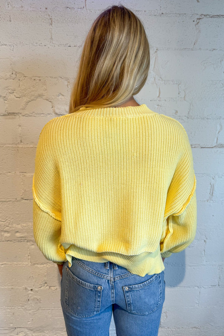 Butter Yellow Pullover Sweater, Sweater, Cropped Sweater, Fall and Winter Styles, Adeline Boutique, Dallas Boutiques, Tops
