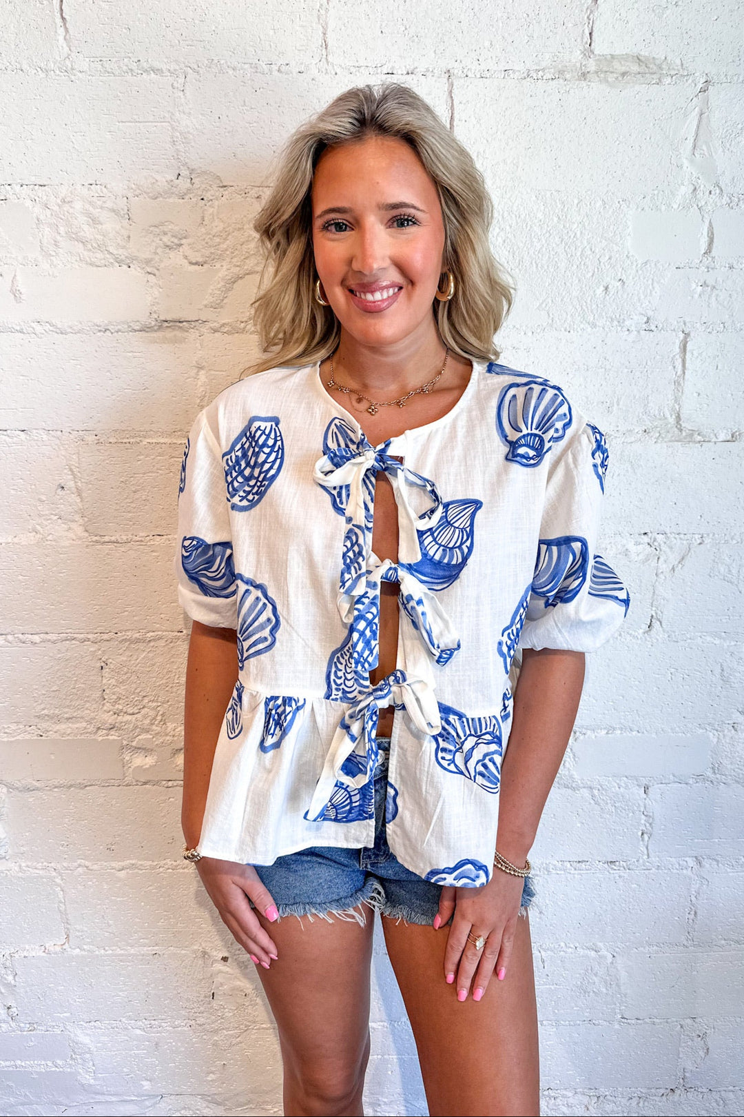 By The Sea Peplum Top, Tops, Spring Tops, Adeline Boutique, Dallas Boutique, Vacation Tops