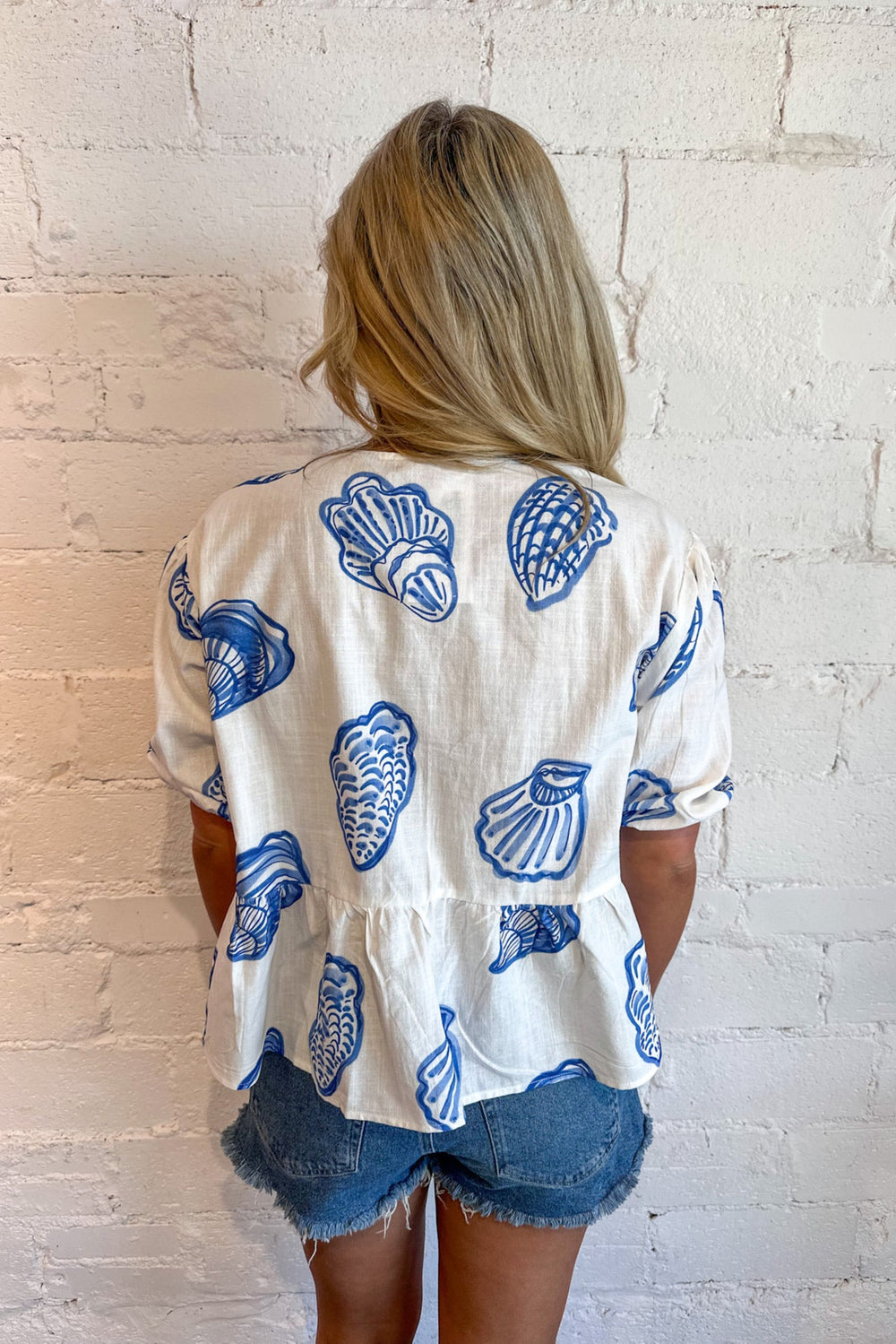 By The Sea Peplum Top, Tops, Spring Tops, Adeline Boutique, Dallas Boutique, Vacation Tops