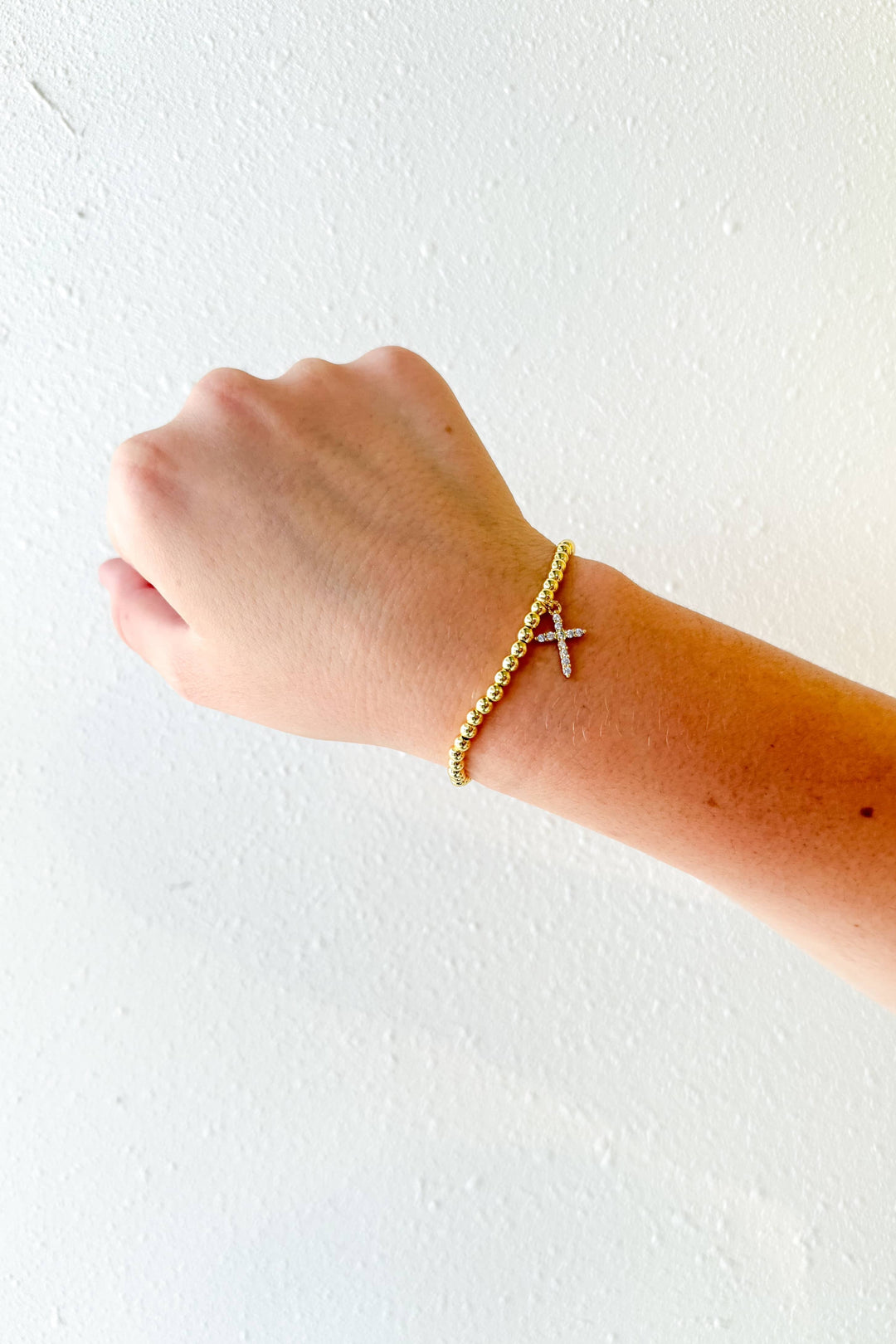 CZ Cross Stainless Steel Bracelet, Bracelet, Jewelry, Adeline Boutique, Dallas Boutique