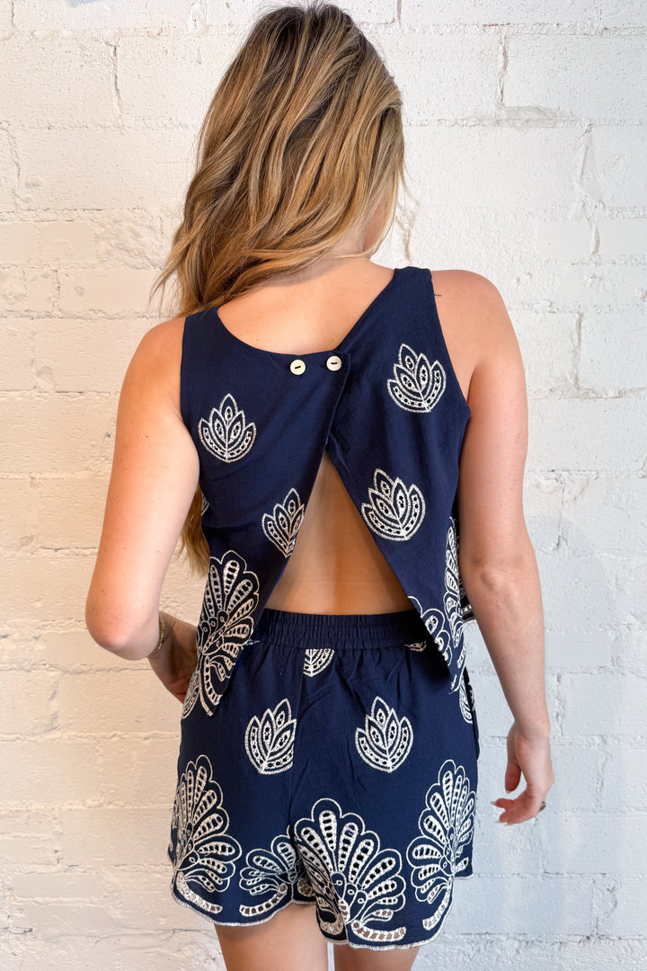 Cape Cod Top Navy Back, adeline boutique, dallas boutique, boutique