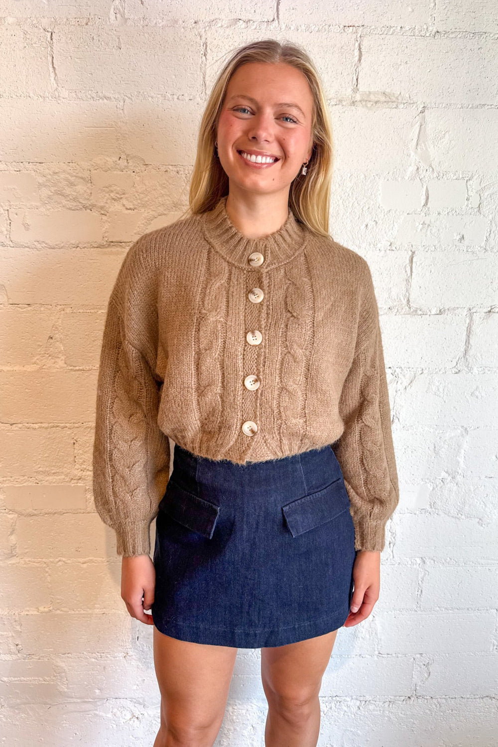 Caramel Cloud Sweater, Sweaters, Cropped Sweater, Cardigan, Fall Outfits, Adeline Boutique, Dallas Boutique, Knit Sweater