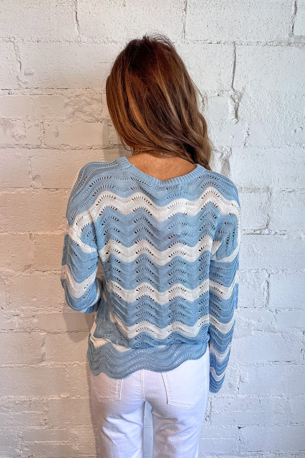 Catching Waves Sweater, Spring Top, Tops, Adeline Boutique, Boutique Clothing, Dallas Boutique 