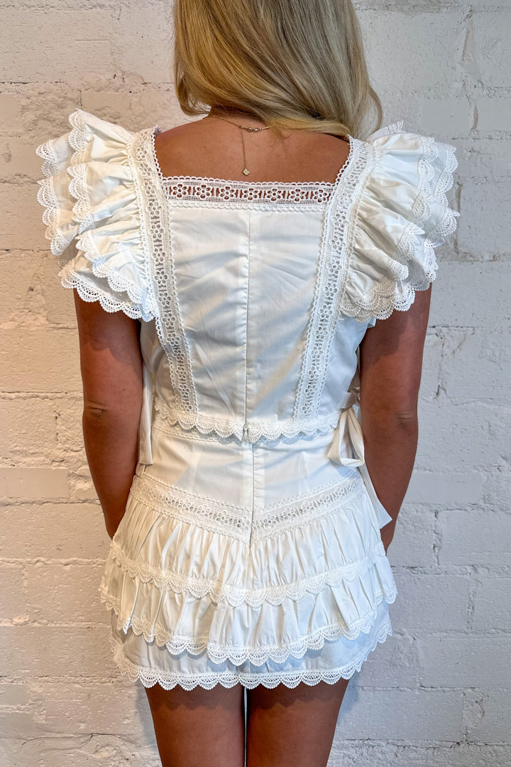 Charmed Lace Skort, Matching Set, Two Piece Set, Summer Set, Mini Skirt, White Skirt, Adeline Boutique, Dallas Boutique, Summer Styles
