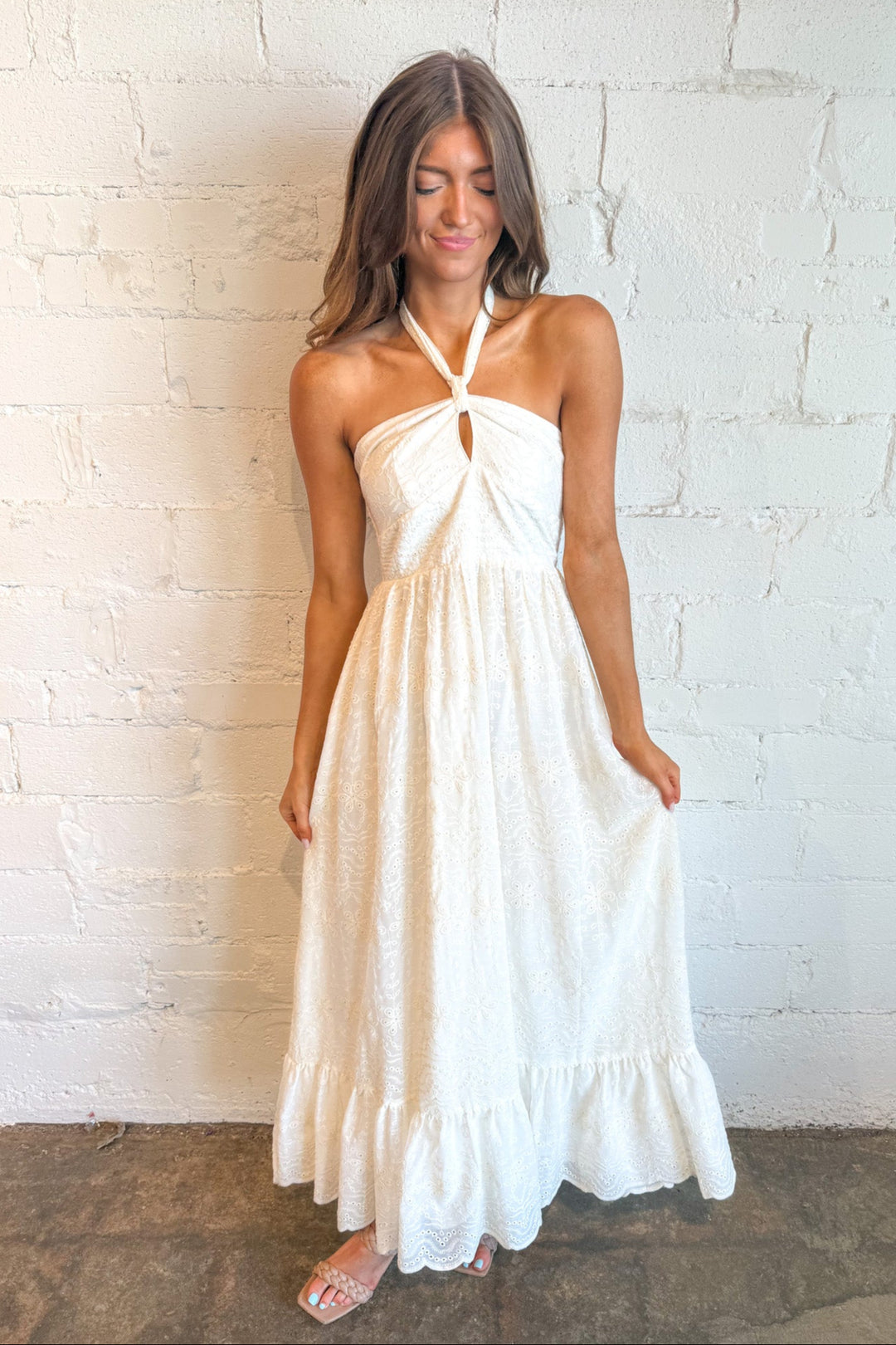Chiffon Halter Tie Maxi Dress, Halter Dress, Maxi Dress, Dresses, Summer Styles, Maxis, Dallas Boutique, Womens Boutique, Adeline Boutique, White Dress