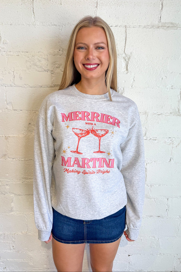 Christmas Martini Sweatshirt, Holiday Sweatshirt, Adeline Boutique, Dallas Boutique, Sweatshirts