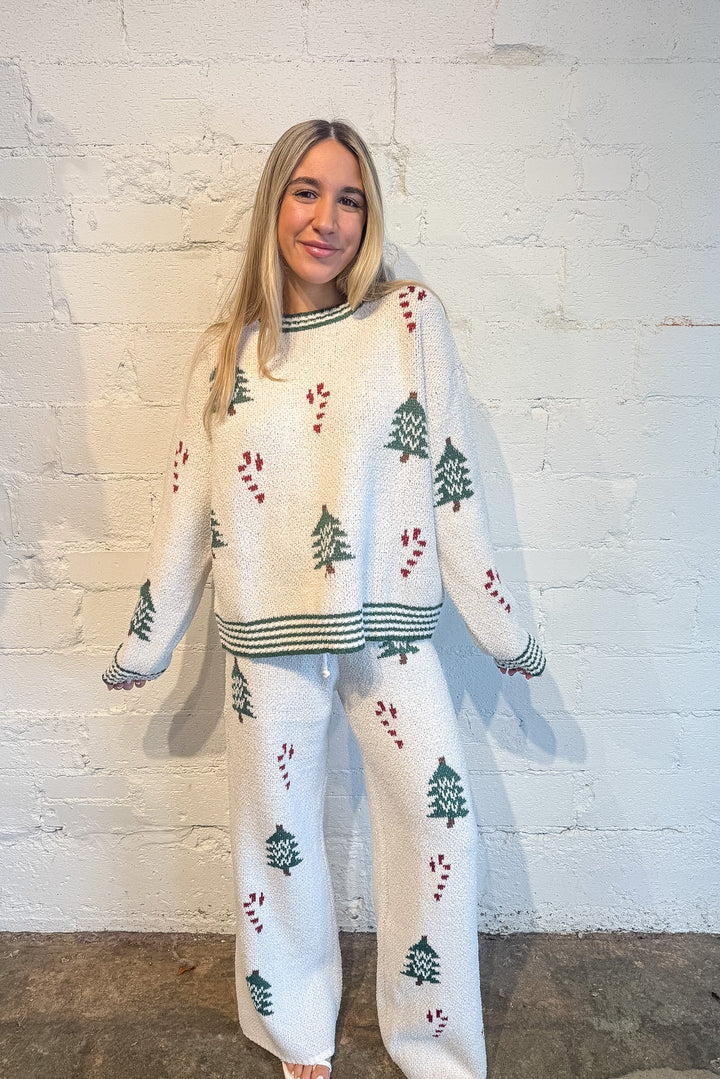 Cozy christmas tree pants, cozy pants, christmas set