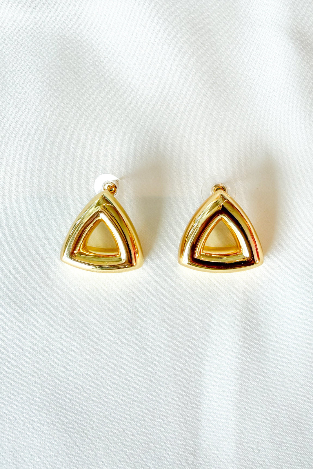 Chunky Gold Triangle Earrings, earrings, Jewelry, Adeline Boutique, Dallas Boutique, Boutique Jewelry, Accessories