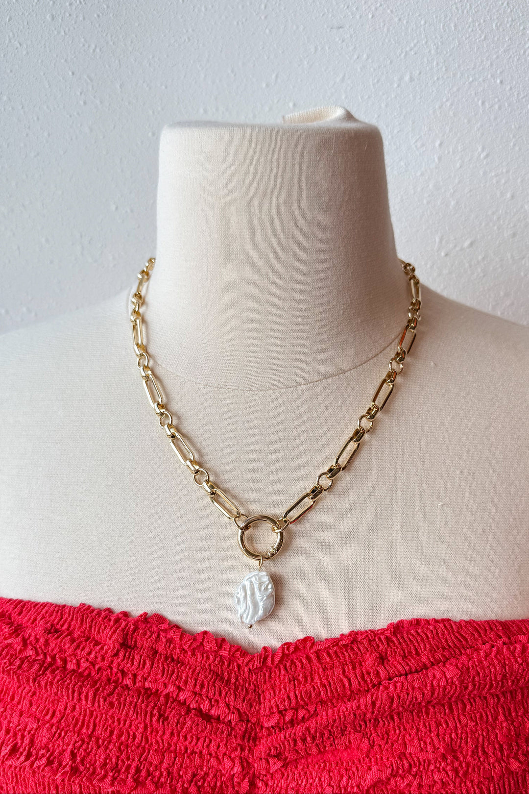 Chunky Pearl Drop Necklace, Pearl Necklace, Necklace, Jewelry, Adeline Boutique, Dallas Boutique, Boutique Jewelry