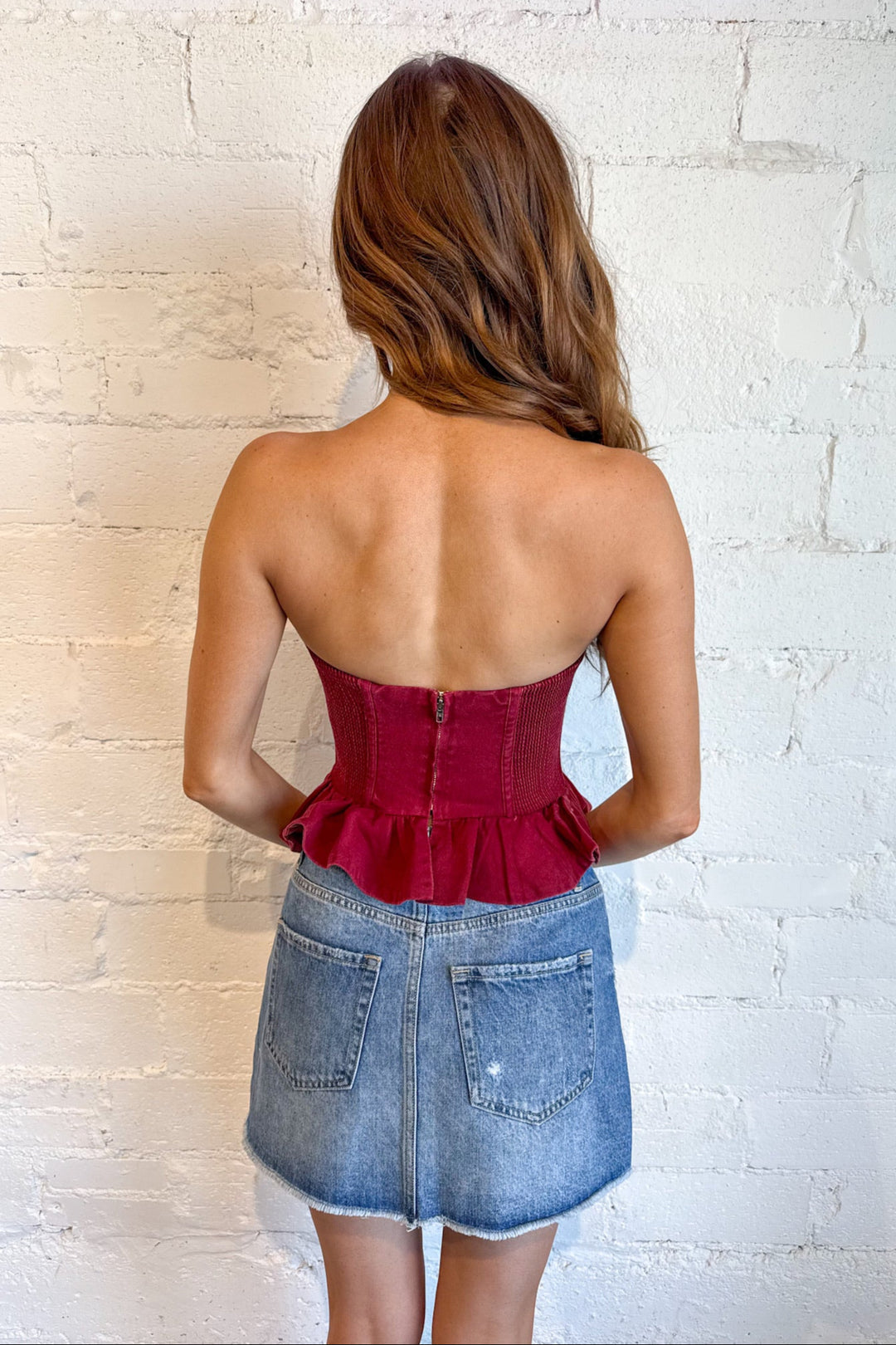 Cider Breeze Top, Tops, Strapless Top, Adeline Boutique, Dallas Boutique, Game Day Outfits