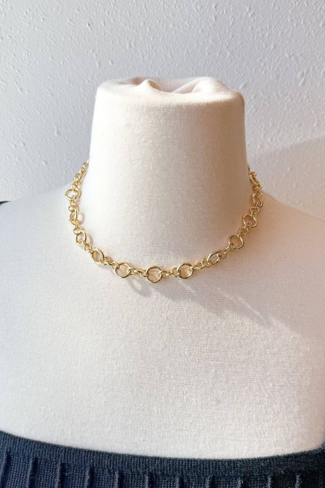 Circle Link Necklace, Gold Chain, Necklace, Jewelry, Necklaces, Adeline Boutique, Dallas Boutique