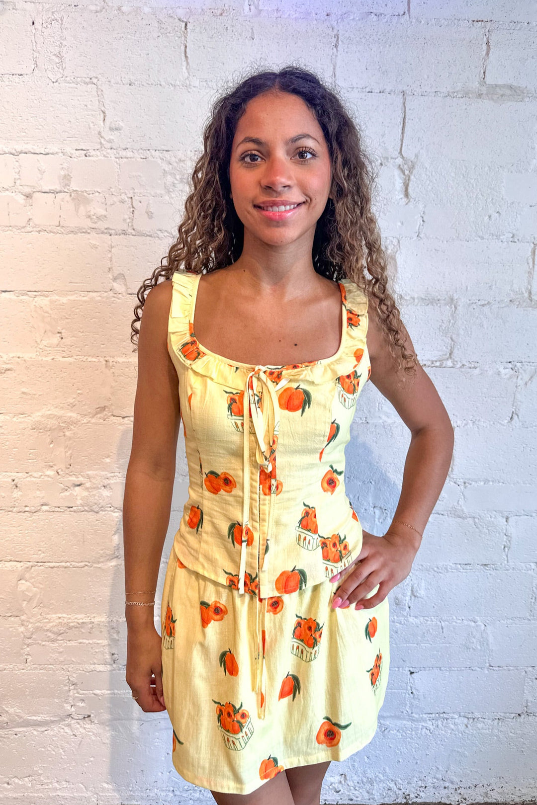 Citrus Bliss Skirt, Skirt, Mini Skirt, Two Piece Set, Matching Set, Adeline Boutique, Boutiques, Dallas Boutiques, Summer Styles