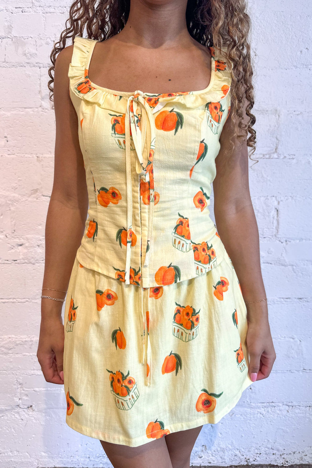 Citrus Bliss Skirt, Skirt, Mini Skirt, Two Piece Set, Matching Set, Adeline Boutique, Boutiques, Dallas Boutiques, Summer Styles