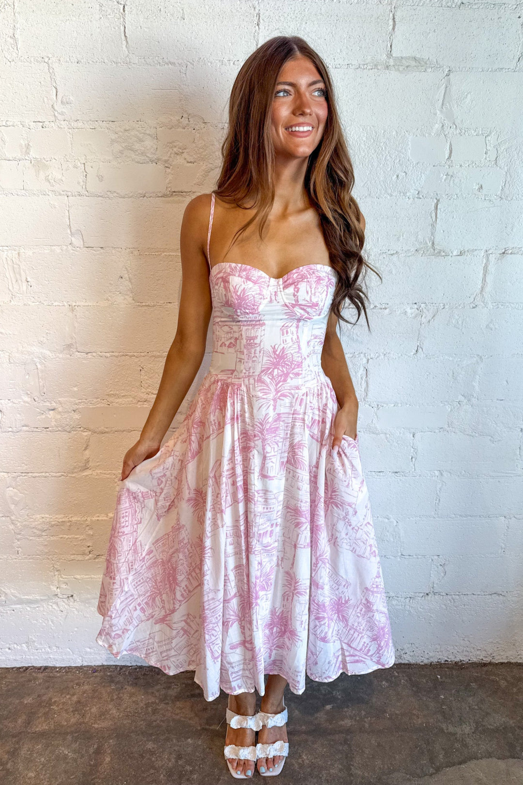 City Graphic Sweetheart Midi Dress, Maxi Dress, Maxi, Dresses, Summer Styles, Vacation Styles, Adeline Boutique, Boutique Clothing, Dallas Boutique