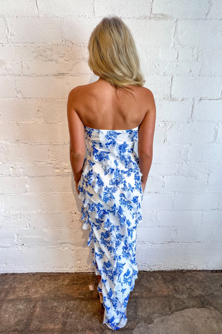 Classic Beauty Side Slit Maxi, Maxi Dress, Dresses, Adeline Boutique, Dallas Boutique, Boutique Dresses, Dress with Ruffles, Summer Dress