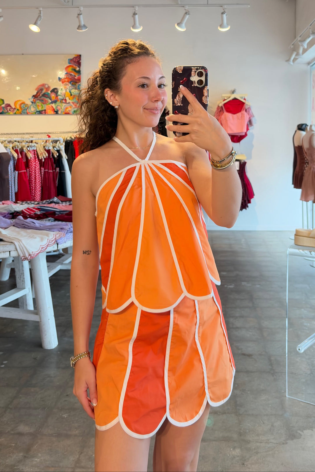Orange matching set, game day set, orange contrast gameday set, orange gameday set 