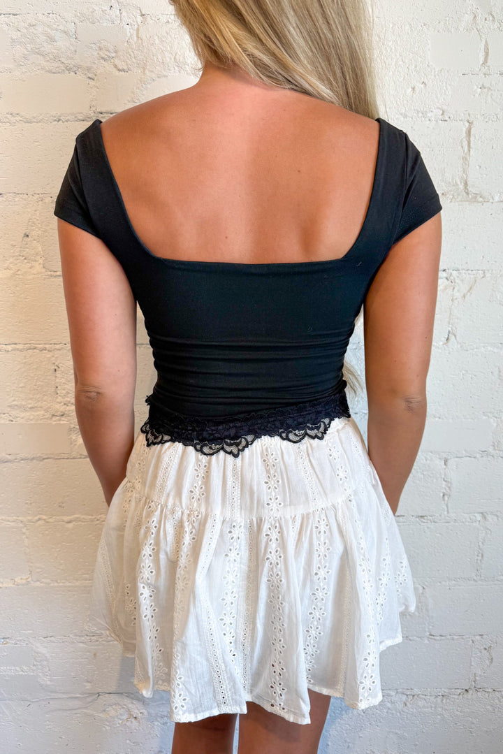 Cloud Nine Mini Skort, White Skirt, Mini Skirt, Rush Skirt, Bottoms, Adeline Boutique, Dallas Boutique