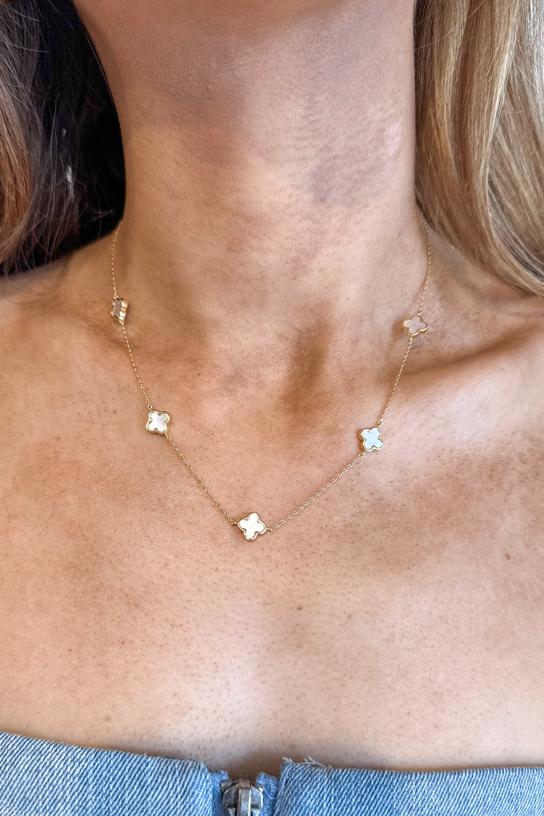 Clover All Over Necklace, Necklace, Adeline Boutique, Dallas Boutique, Jewelry, Gift Idea