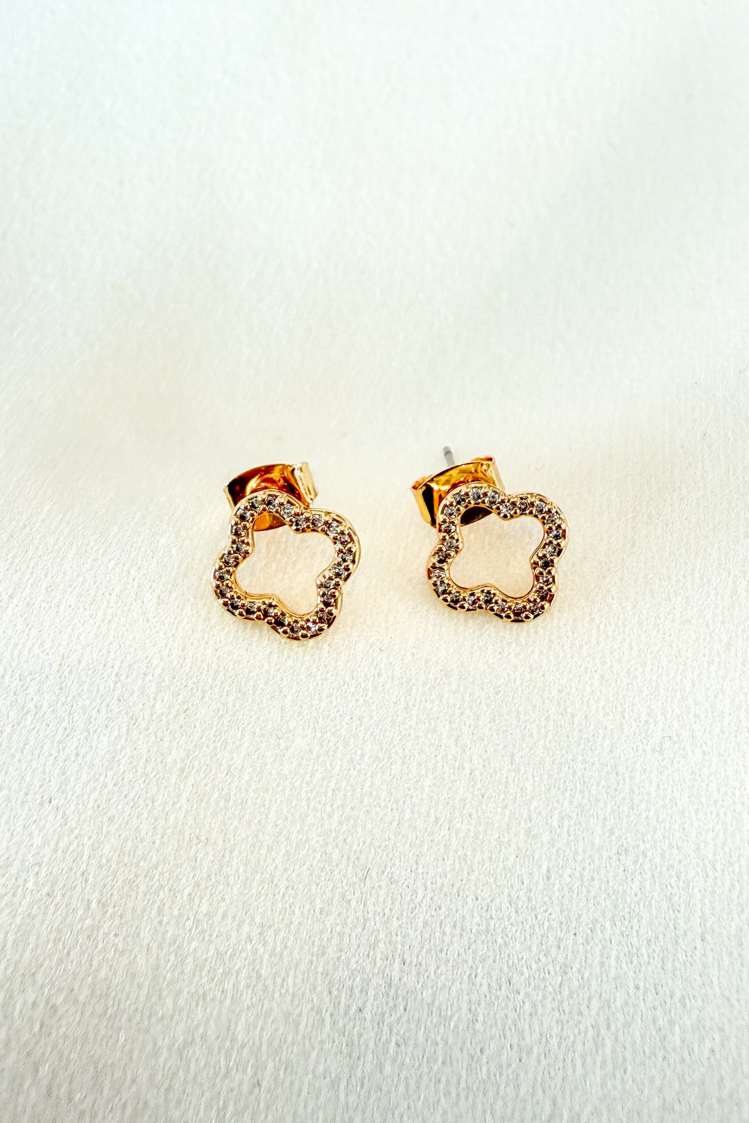 Clover CZ Stud Earring, Stud Earrings, Clover Earrings, Accessories, Jewelry, Gift Ideas, Adeline Boutique, Boutique Jewelry