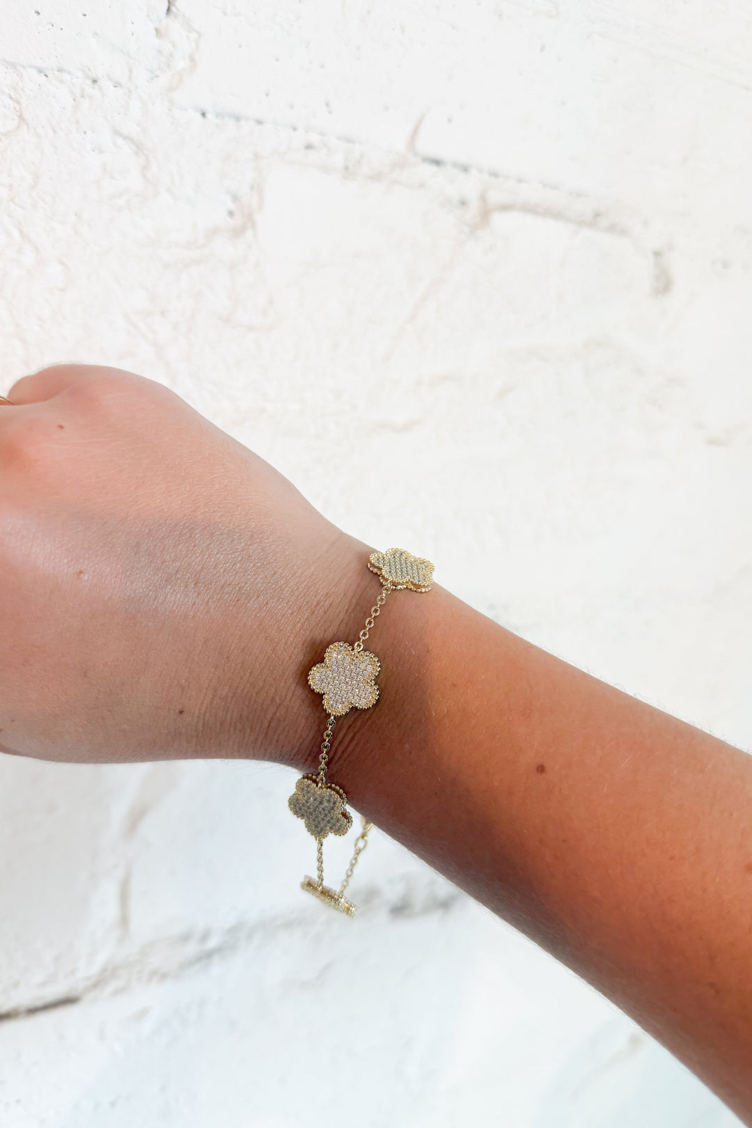 Clover Pave Bracelet, bracelet, bracelets, jewelry, accessory, accessories, dallas boutique, boutique, adeline boutique