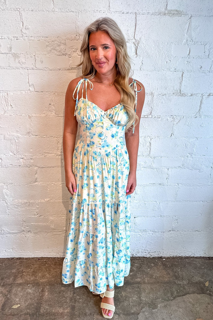 Coastal Blooms Maxi Dress, Adeline Boutique, Dallas Boutique, Easter, Maxi Dress, Wedding Guest Dress