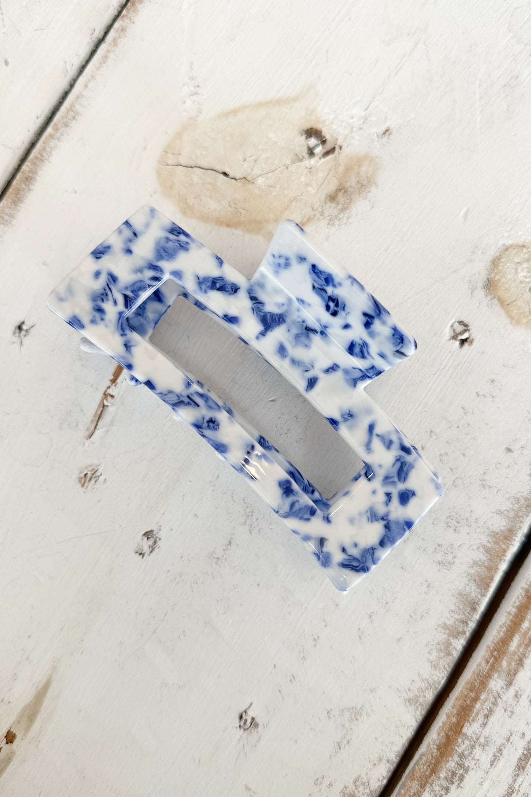 Coastal Blue Rectangle Claw Clip, claw clip, clip, clips, dallas boutique, boutique, adeline boutique