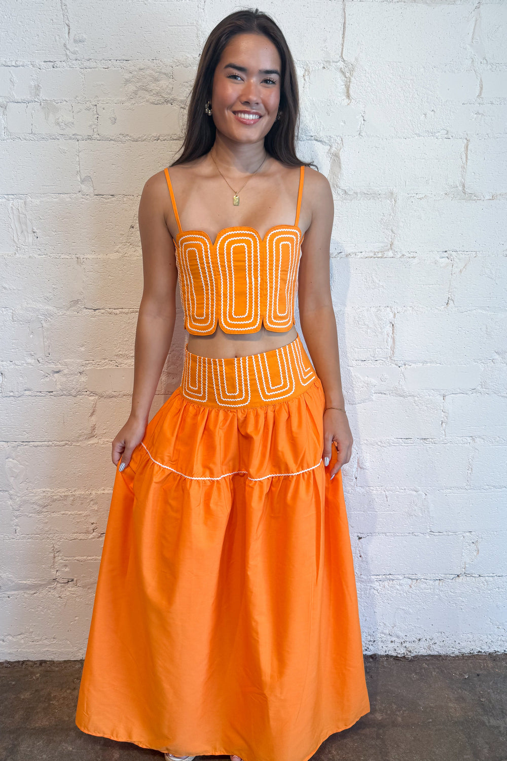 Coastal Charm Top Orange, adeline boutique, dallas boutique, boutique