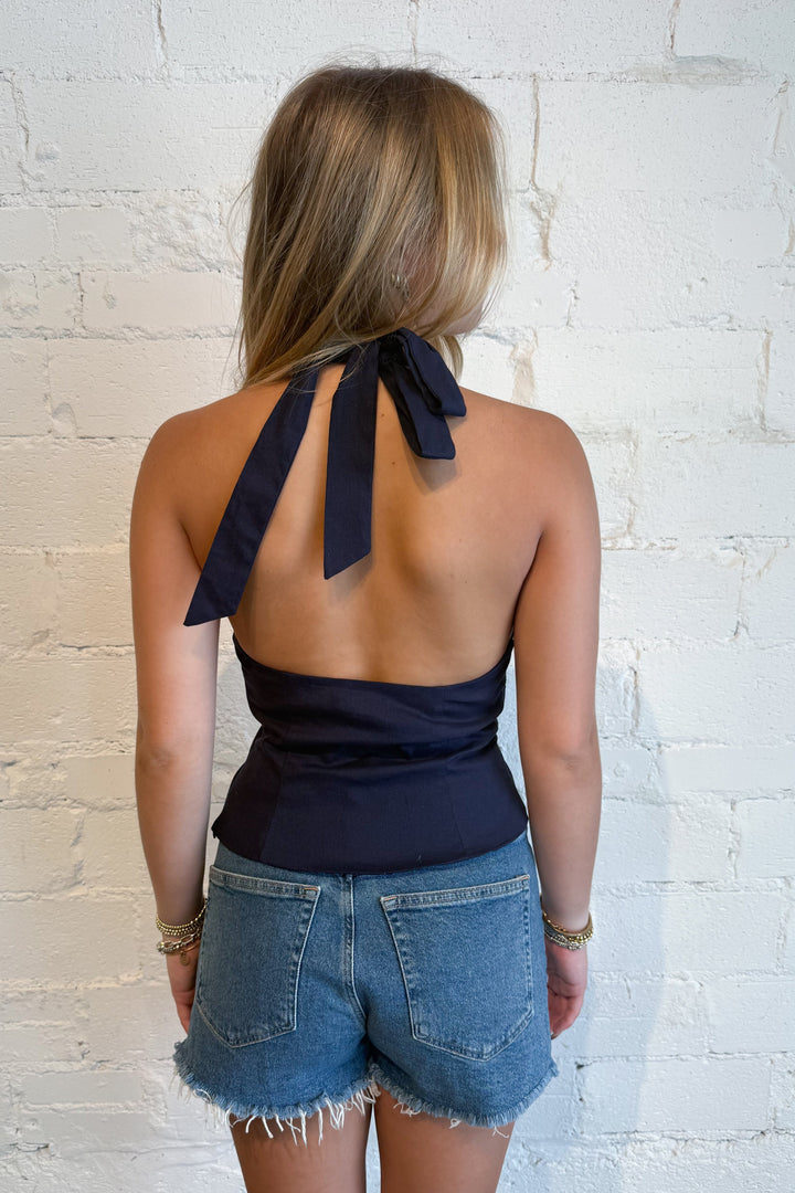 Coastal Crush Top Navy Back, adeline boutique, dallas boutique, boutique