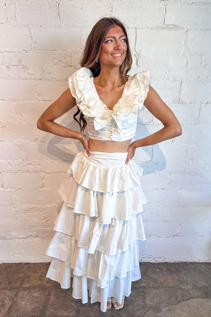 Coastal Flounce Maxi Skirt, Maxi Skirt, Two Piece Set, Matching Set, Adeline Boutique, Dallas Boutique, Boutiques