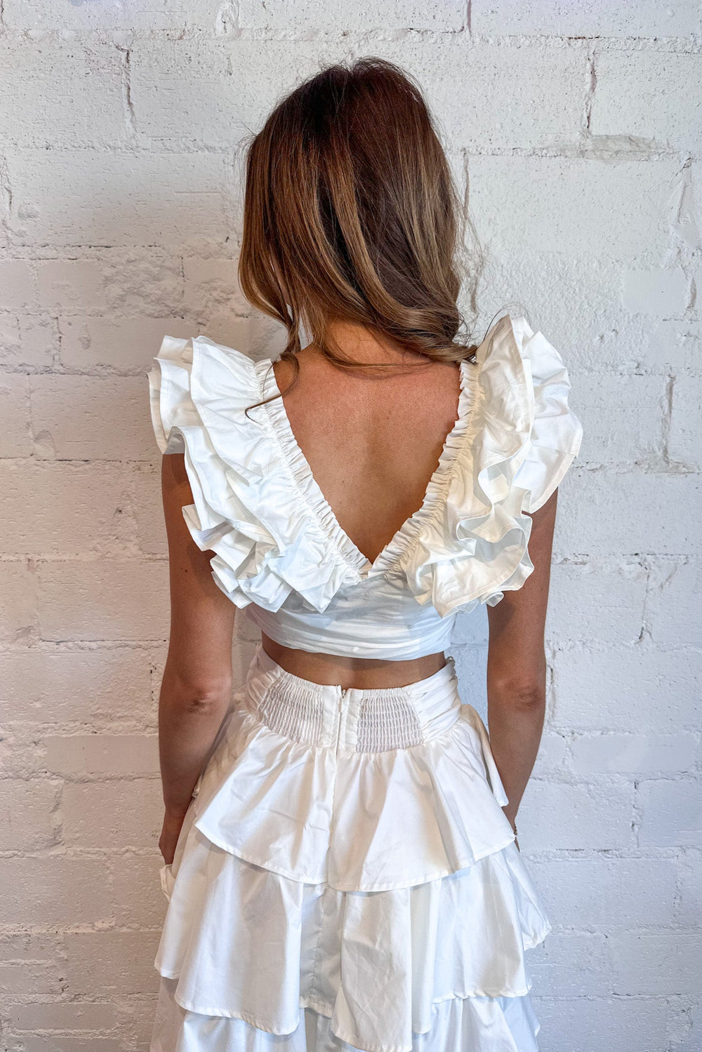 Coastal Flounce Top, Summer Top, Adeline Boutique, Dallas Boutique, ruffle Top, Vacation Styles