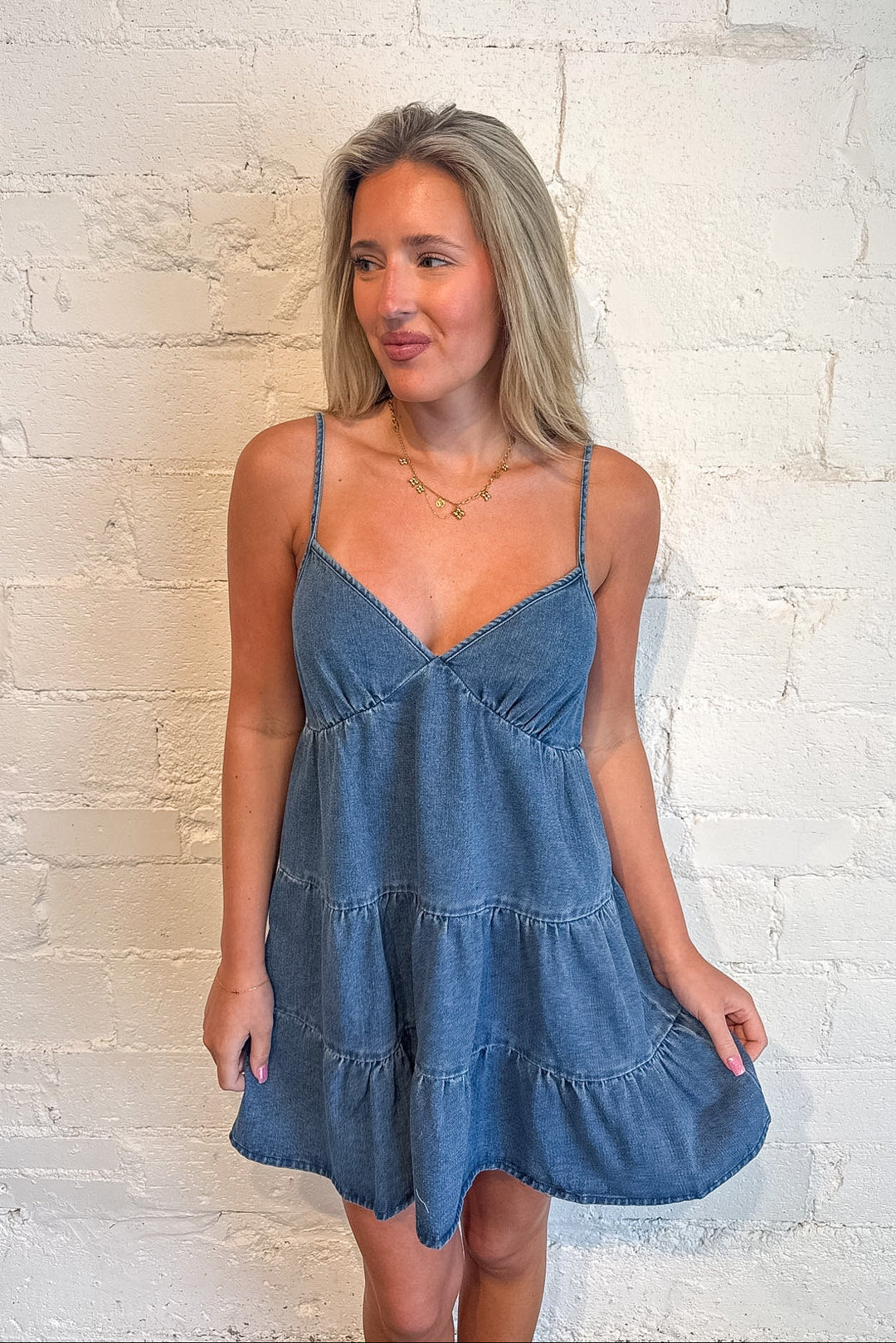 Colette Denim Dress, Denim Dress, Spring and Summer Dresses, Adeline Boutique, Dallas Boutique, Rodeo Dress, Country Concert Dress
