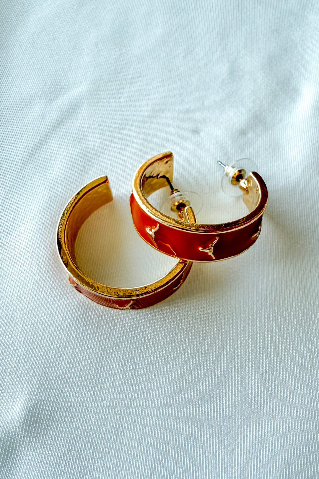 College Hoop Earrings, Earrings, Game Day Accessories, Adeline Boutique, Dallas Boutique, Jewelry, Boutique Jewelry, Game Day Styles, University of Texas, Texas A&M, UT Longhorns, Aggies