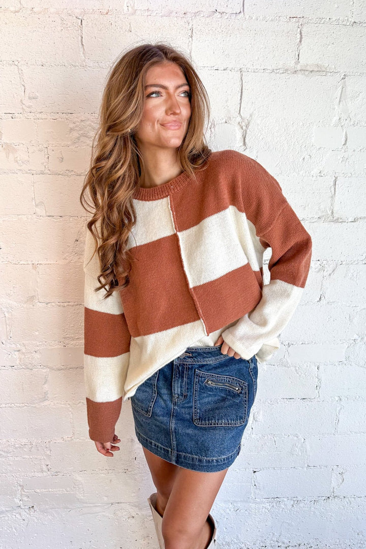 Color Block Knit Top, Knit Top, Sweater, Fall Sweaters, Fall Outfits, Adeline Boutique