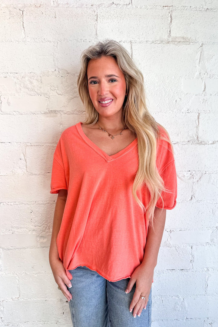 Free People Nina Tee V, Vneck, Pullover Tee, Adeline Boutique, Tops, Basic Tee