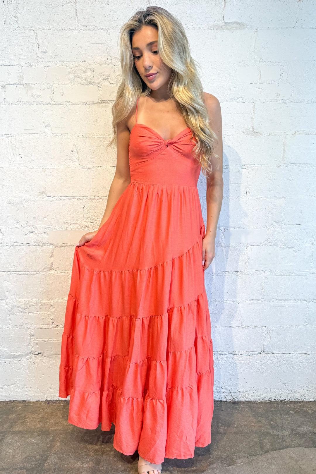 Coral Seashell Sky Dress – Adeline Coral Seashell Sky Dress – Adeline