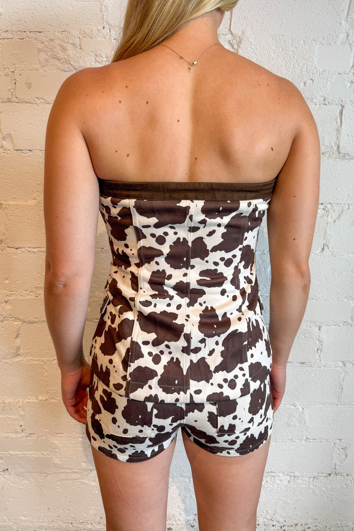 Cow Town Mini Shorts, Sets, Cow Print Shorts, Rodeo Outfit, Adeline Boutique, Dallas Boutique, Game Day Styles 