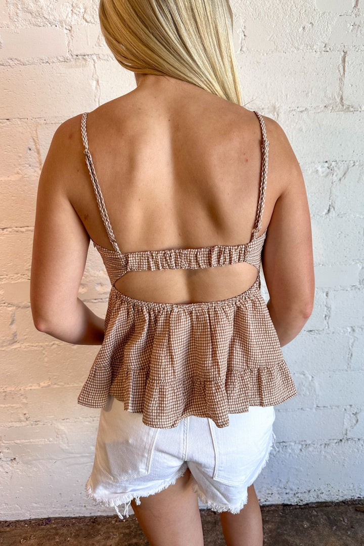 Tank Top, Checkered Tank Top, Ruffle Tank Top, Dallas Boutique 