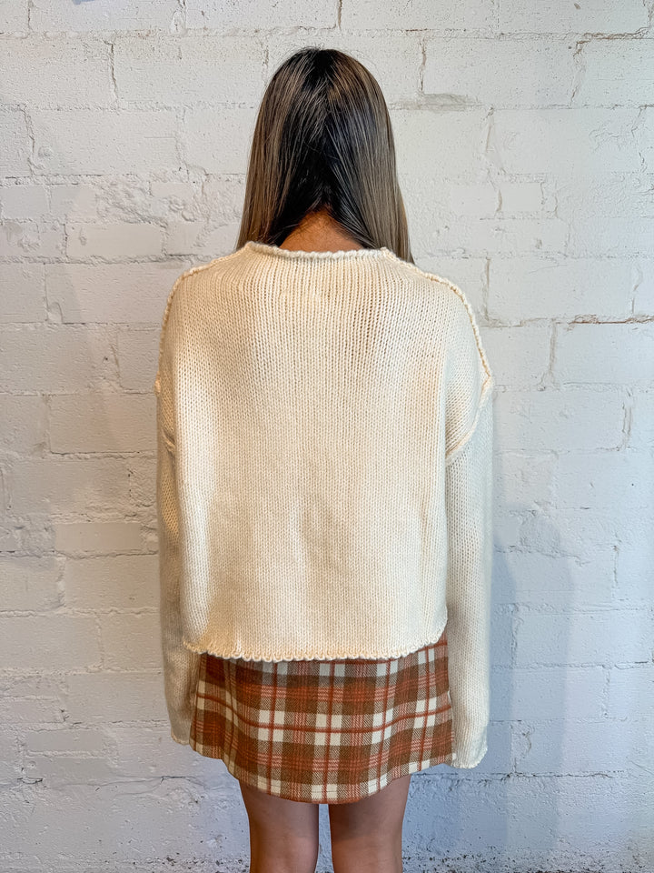 Cozy Crush Sweater, Cream Sweater, Fall Sweater