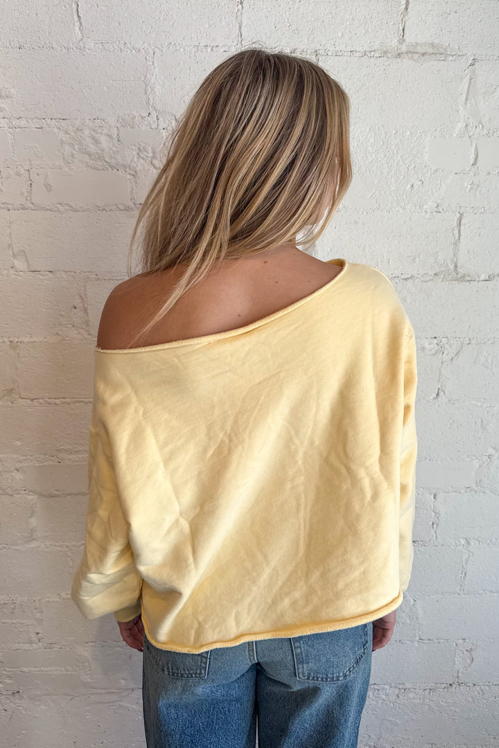 Cozy Off Shoulder Sweatshirt, Sweatshirt, Crewneck, Off the Shoulder Tops, Basics, Adeline Boutique, Dallas Boutique
