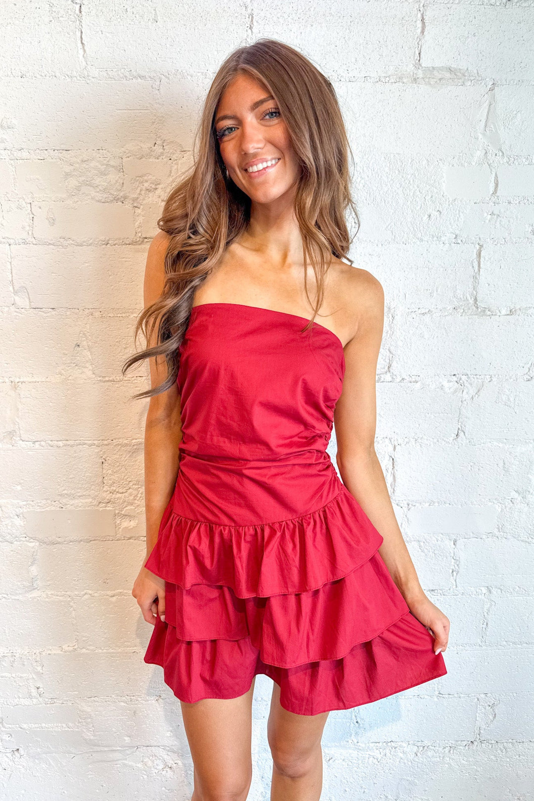 Brie Tiered Romper Dress, Dresses and Rompers, Adeline Boutique, Spring Dresses, Dallas Boutique