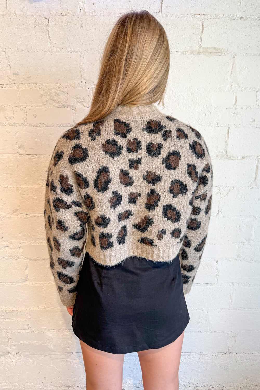 Cropped Leopard Sweater, Leopard Sweater, Sweaters, Cropped Sweater, Adeline Boutique, Dallas Boutique, Boutique Clothing 
