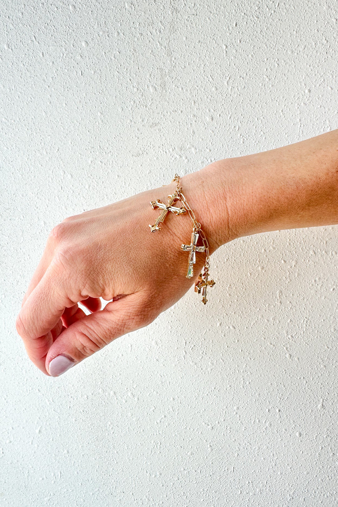 Cross Charm Bracelet, Bracelet, Jewelry, Accessories, Adeline Boutique, Dallas Boutique 