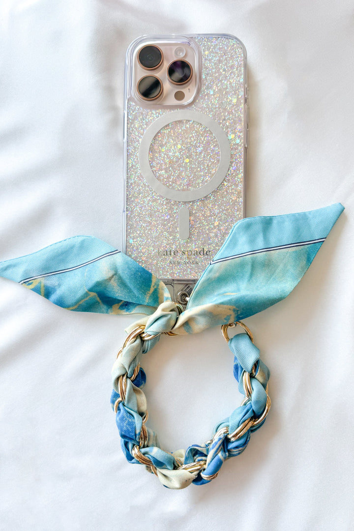 Black and White Scarf Key & Phone Chain, Accessories, Phone Accessories, Adeline Boutique, Dallas Boutique, Keychain