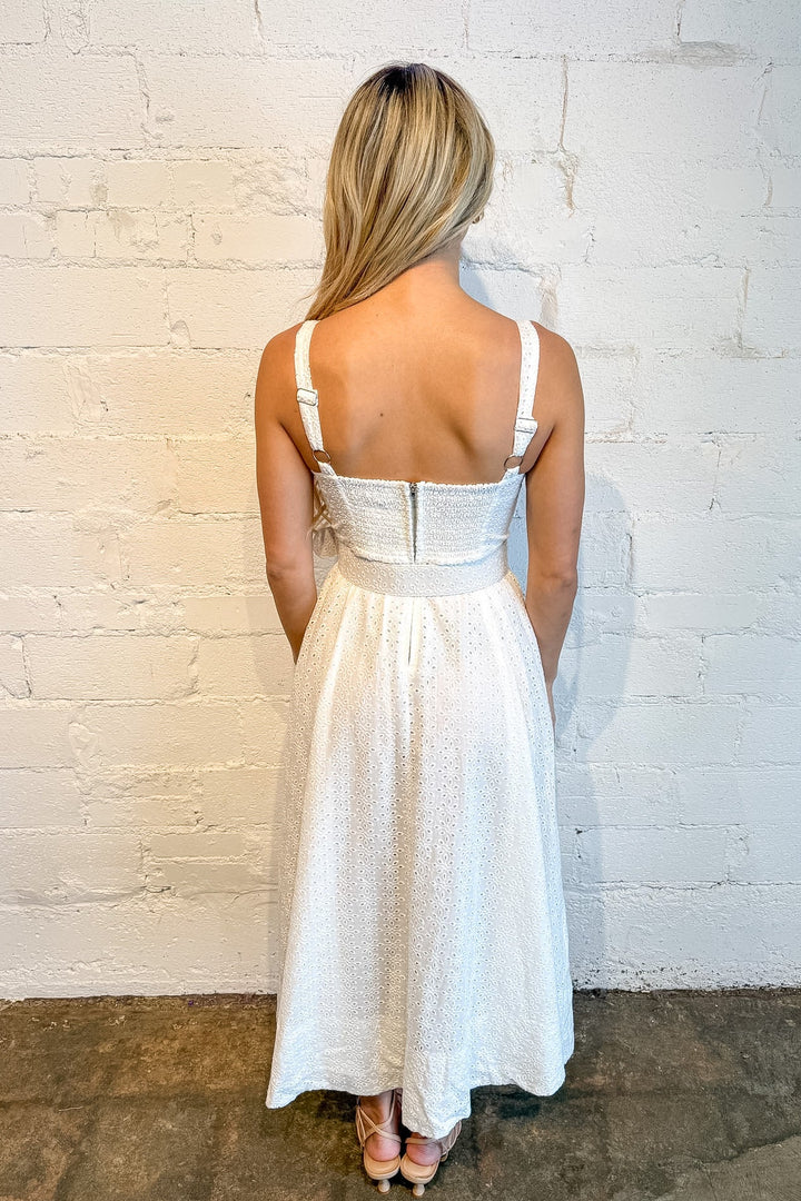 Delicate Blooms Midi Dress, White Maxi Dress, Maxi Dress, White Dress, Spring and summer Styles, Adeline Boutique, Dallas Boutique, Boutique Dresses